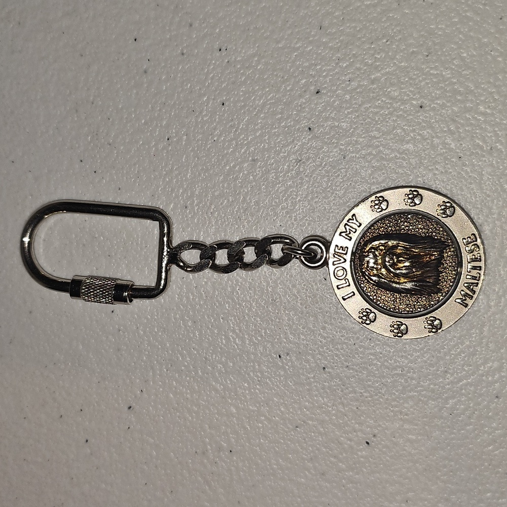 Metal I Love My Maltese Keychain Used - Picture 2 of 10